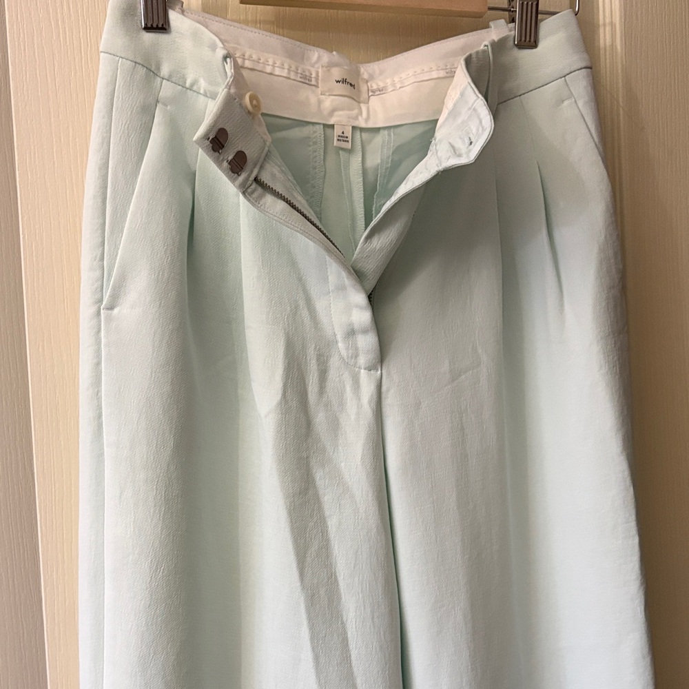 Light Blue Pleated Trousers